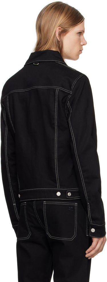 Яке Courrèges Topstitched Denim Trucker Jacket Черно | 123DBL024DE0020, 2