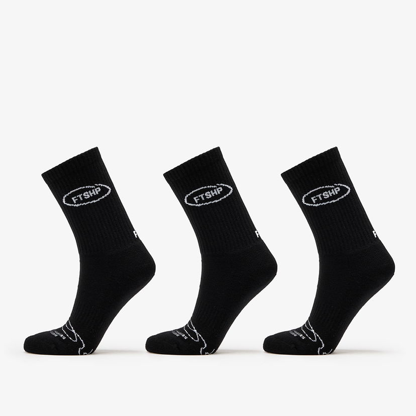 Чорапи Footshop Basic Crew Socks 3-Pack Black Черно | FTSHP_358