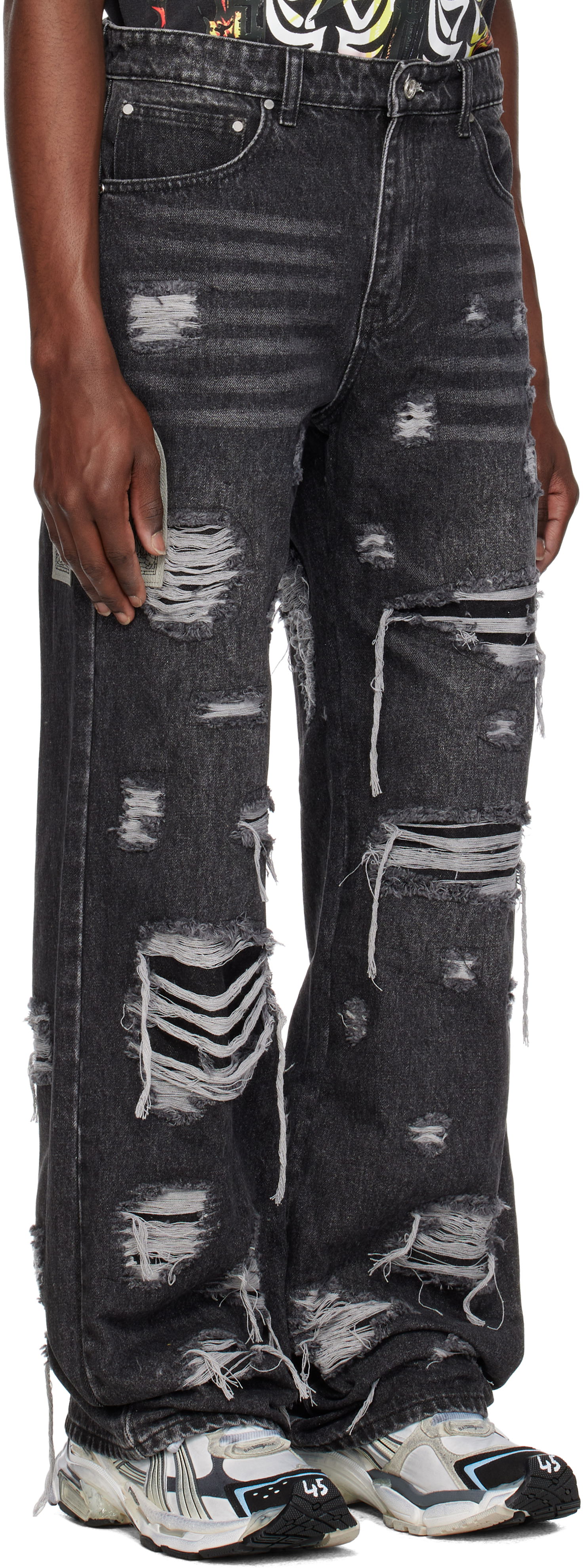 Дънки Who Decides War Who Decides War Side Patch Relaxation Jeans Черно | 1121050021SS25, 1