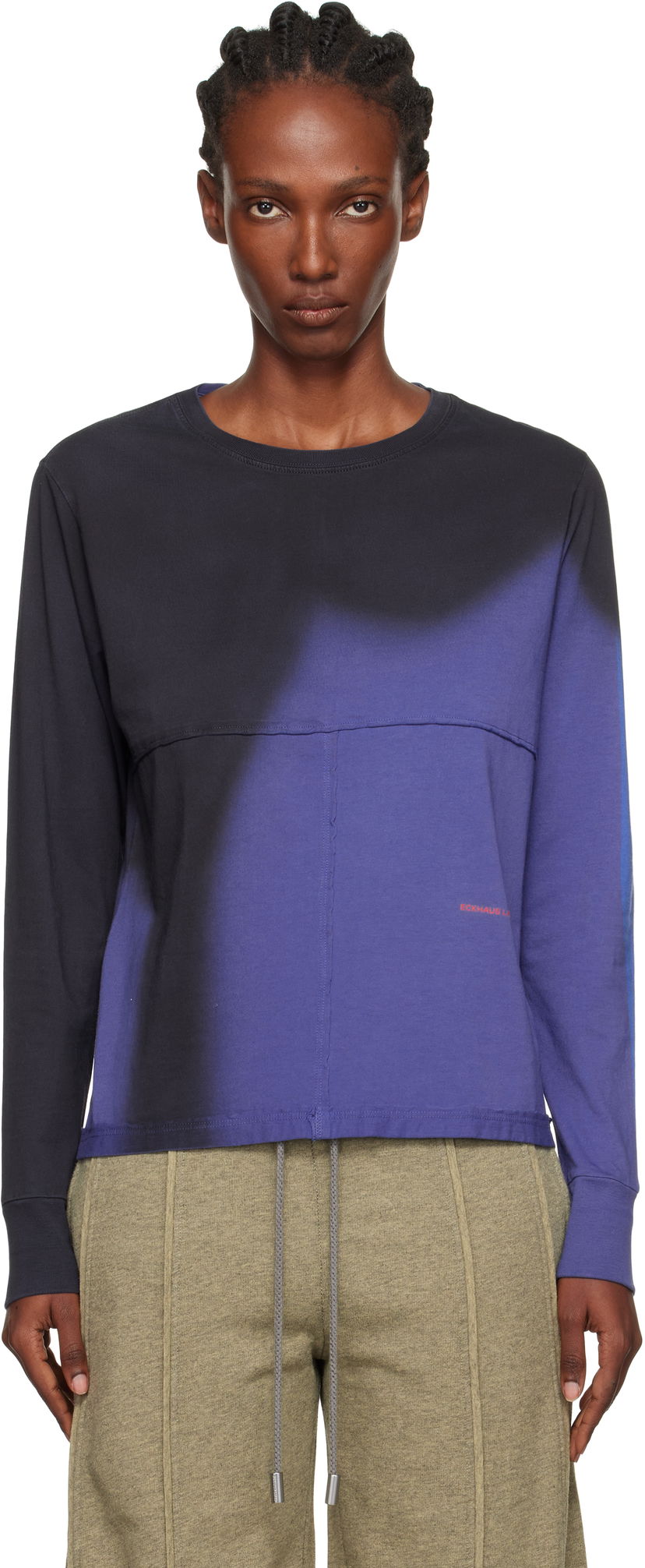 Тениска Eckhaus Latta Eckhaus Latta Lapped Long Sleeve T-Shirt Лилаво | 302-EL-PF25-S -
