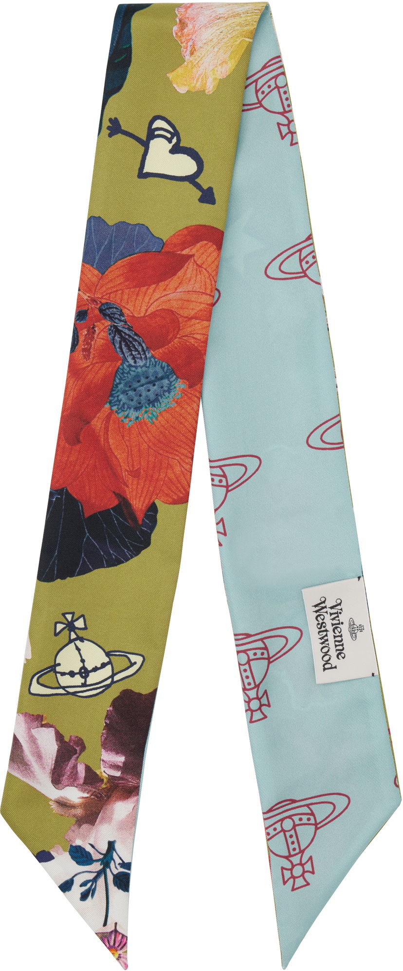 Шал Vivienne Westwood Floral Print Scarf Синьо | 8103014Y-W00YZ-