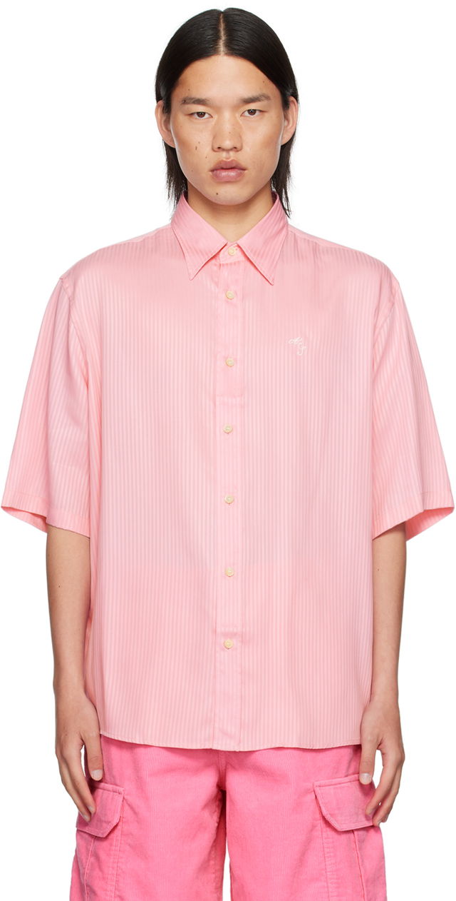 Pink Embroidered Logo Shirt