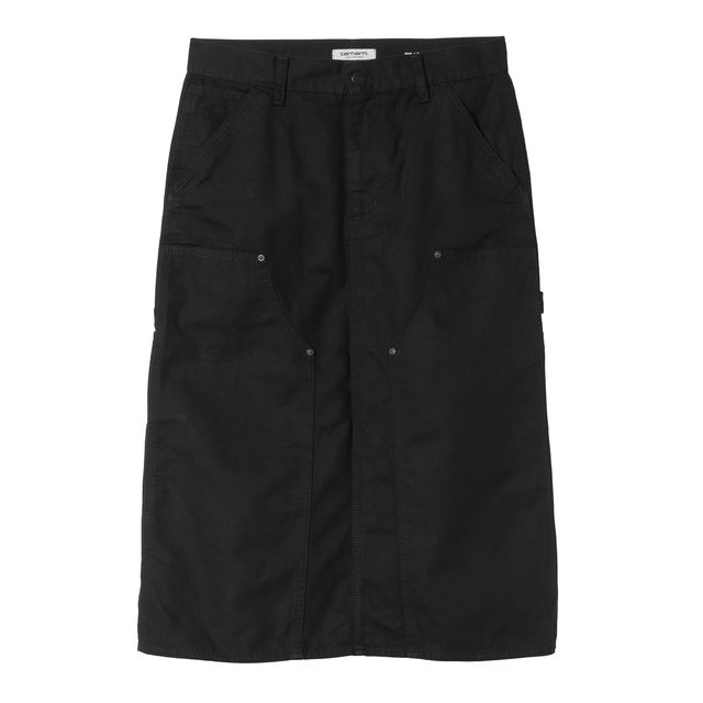 Double Knee Rinsed Black Skirt