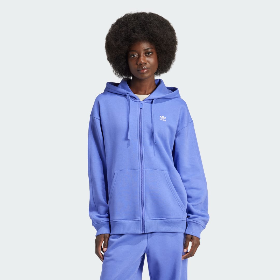 Суитчър adidas Performance Essentials Full-Zip Fleece Hoodie Лилаво | IY9624, 0