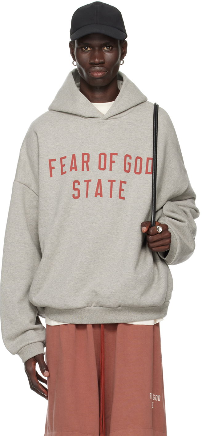 Суитчър Fear of God Designer Logo Hoodie Сиво | 192BT246251F