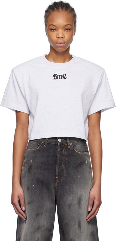 Съкратен топ We11done We11done Cropped T-Shirt with Shoulder Pads Сиво | WD-TT0-25-712-W-GY, 0