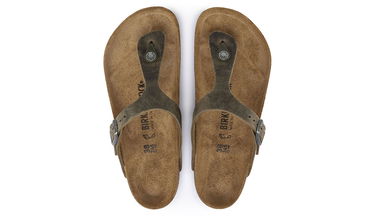 Кецове и обувки Birkenstock Gizeh FL Faded Khaki Narrow Fit Кафяво | 1019383, 3