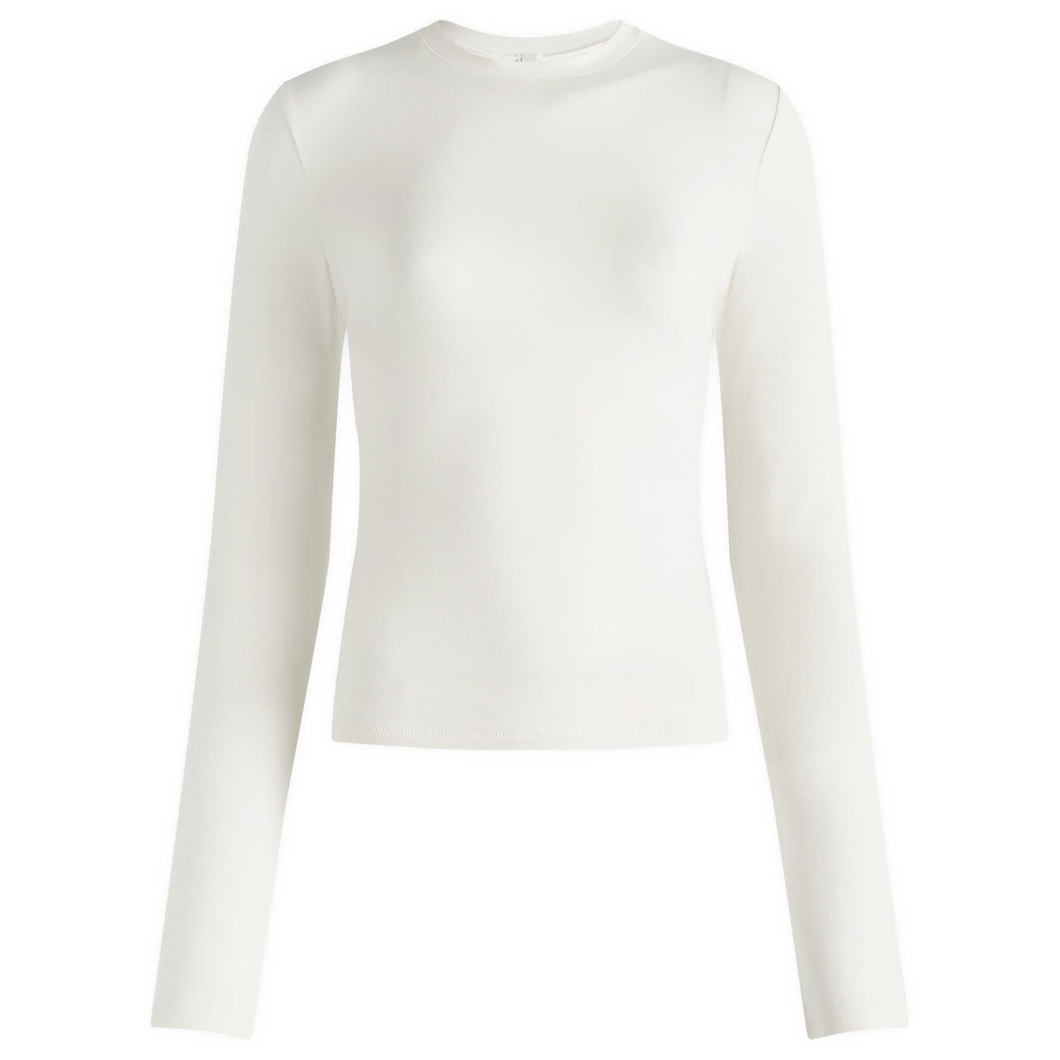 Тениска SKIMS Cotton Jersey Long Sleeve T-Shirt Бяло | AP-TSH-0647-MARBLE, 0