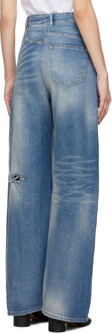 Дънки Maison Margiela MM6 Maison Margiela Twist Wide Leg Jeans Синьо | S52LA0243 M30016, 2