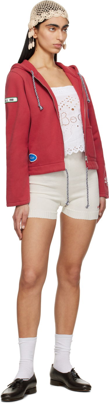 Суитчър Bode Bode Camper Cropped Zip Hoodie Червено | WRS25CS028, 3