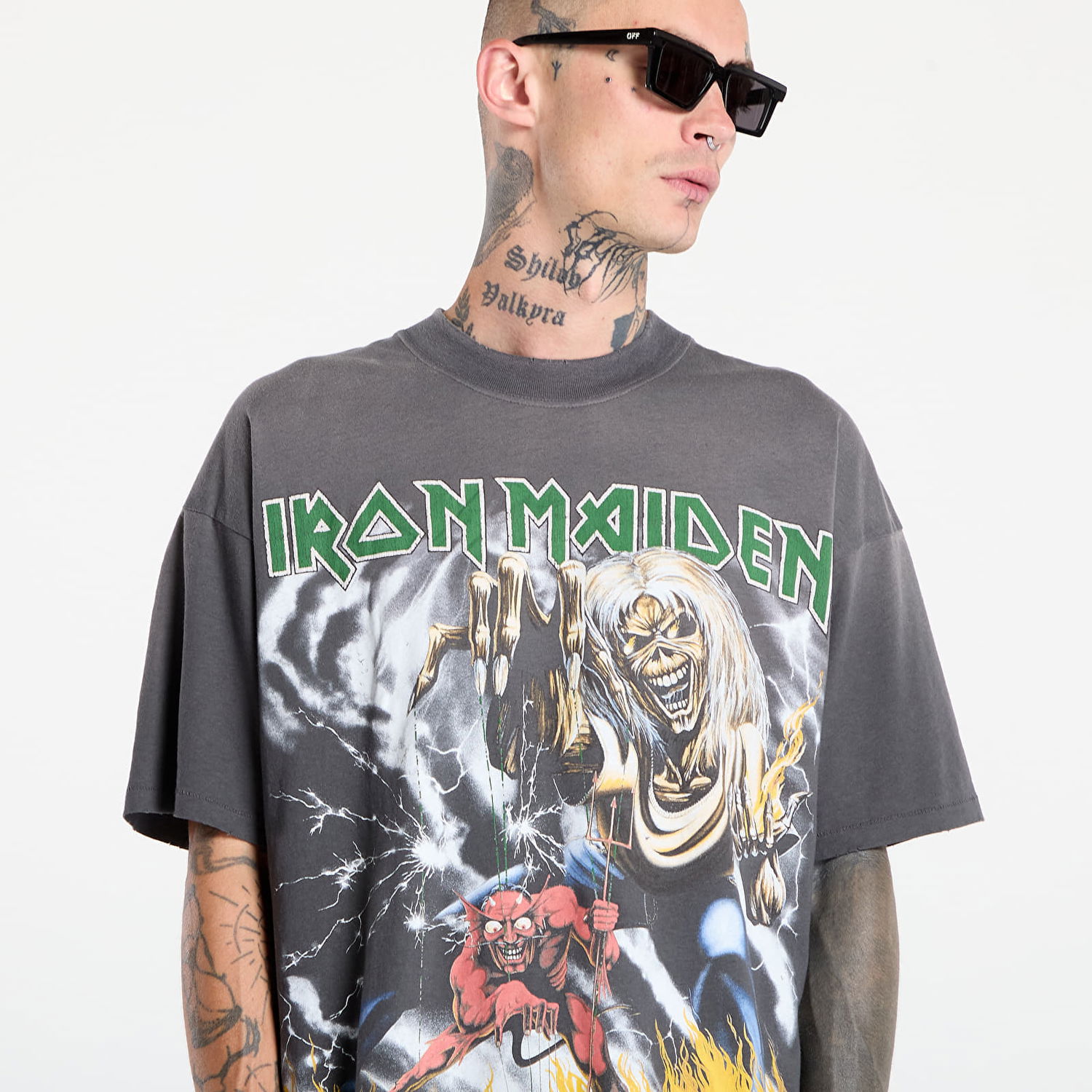 Тениска Represent Clo REPRESENT x Iron Maiden Number Of Beast T-Shirt Sunfade Grey Сиво | MLM100583-46, 1