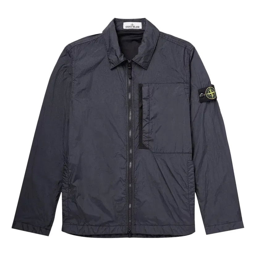 Ветровка Stone Island Compass Patch Collared Zip Up Jacket Черно | 791510723-V0020