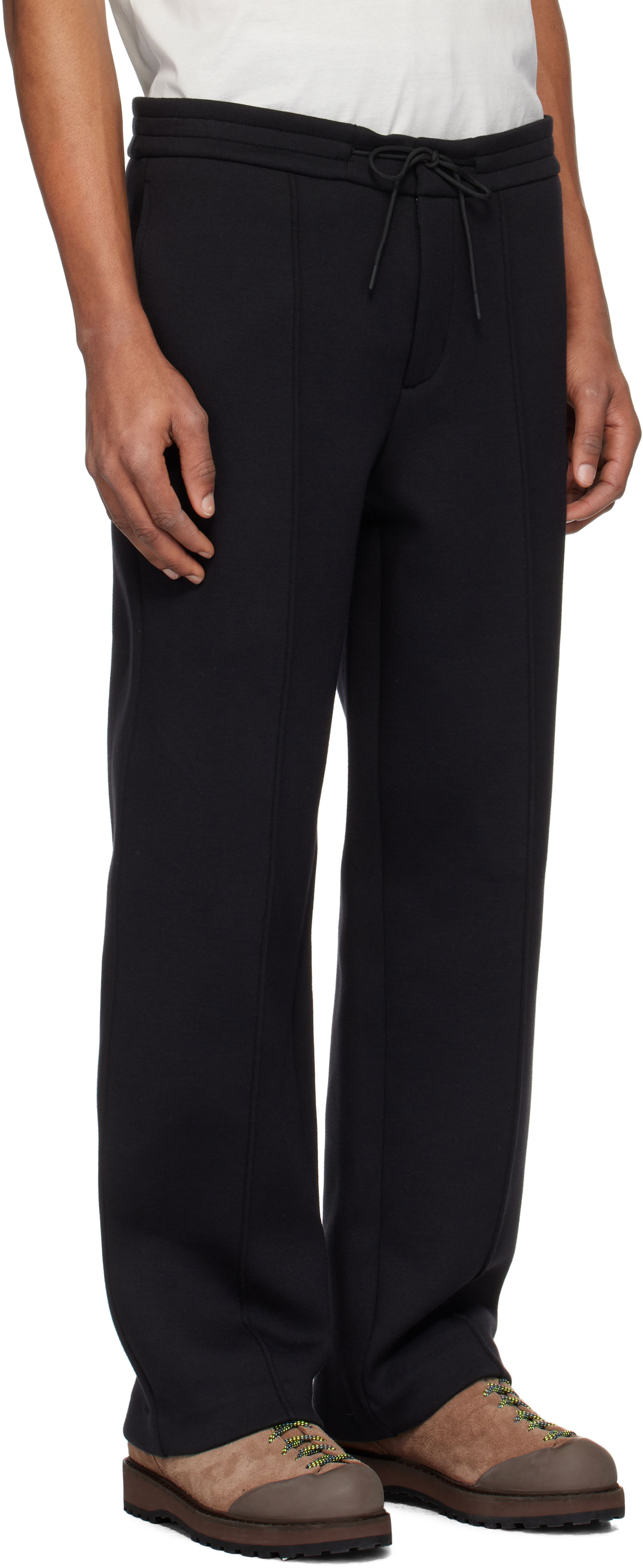 Спортни панталони Moncler Moncler Logo Patch Cotton & Neoprene Sweatpants Черно | K10918H0000389ATP, 1