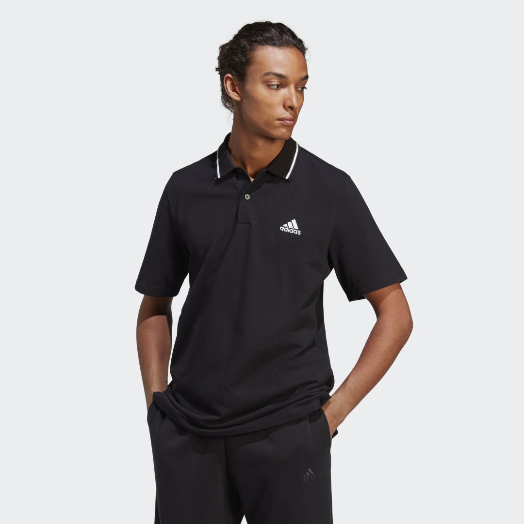 Поло тениска adidas Originals Essentials Piqué Small Logo Polo Shirt Черно | IC9314, 1