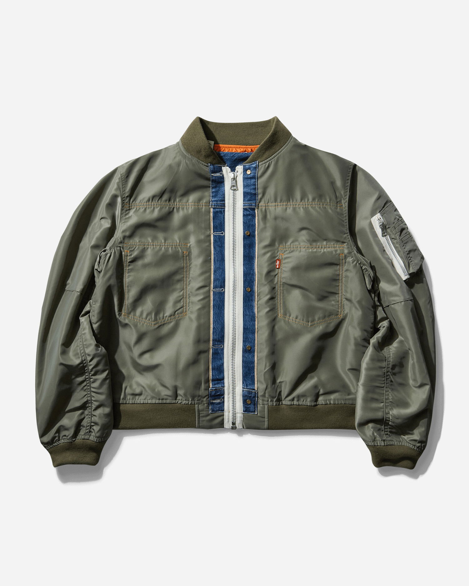 Яке бомбър Levi's sacai Denim x Nylon Twill Reversible Bomber Jacket Зелено | 0035K 0001, 1