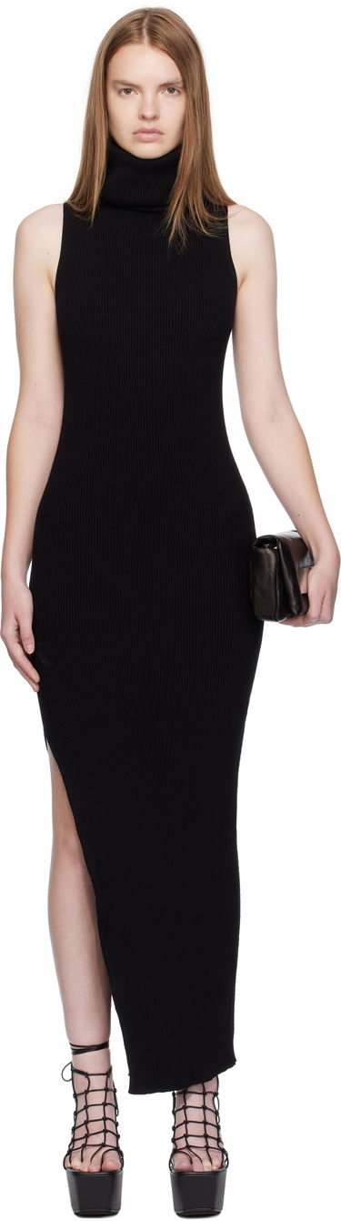Pокля Rick Owens Concordians Ribbed Tube Maxi Dress Черно | RP02E4661 RIBVI, 0