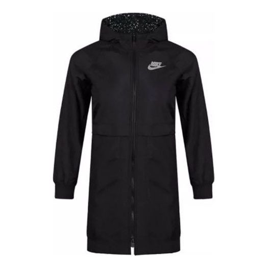 Дъждобран Nike Nike Fleece Hooded Mid-Length Jacket Черно | BV3058-010