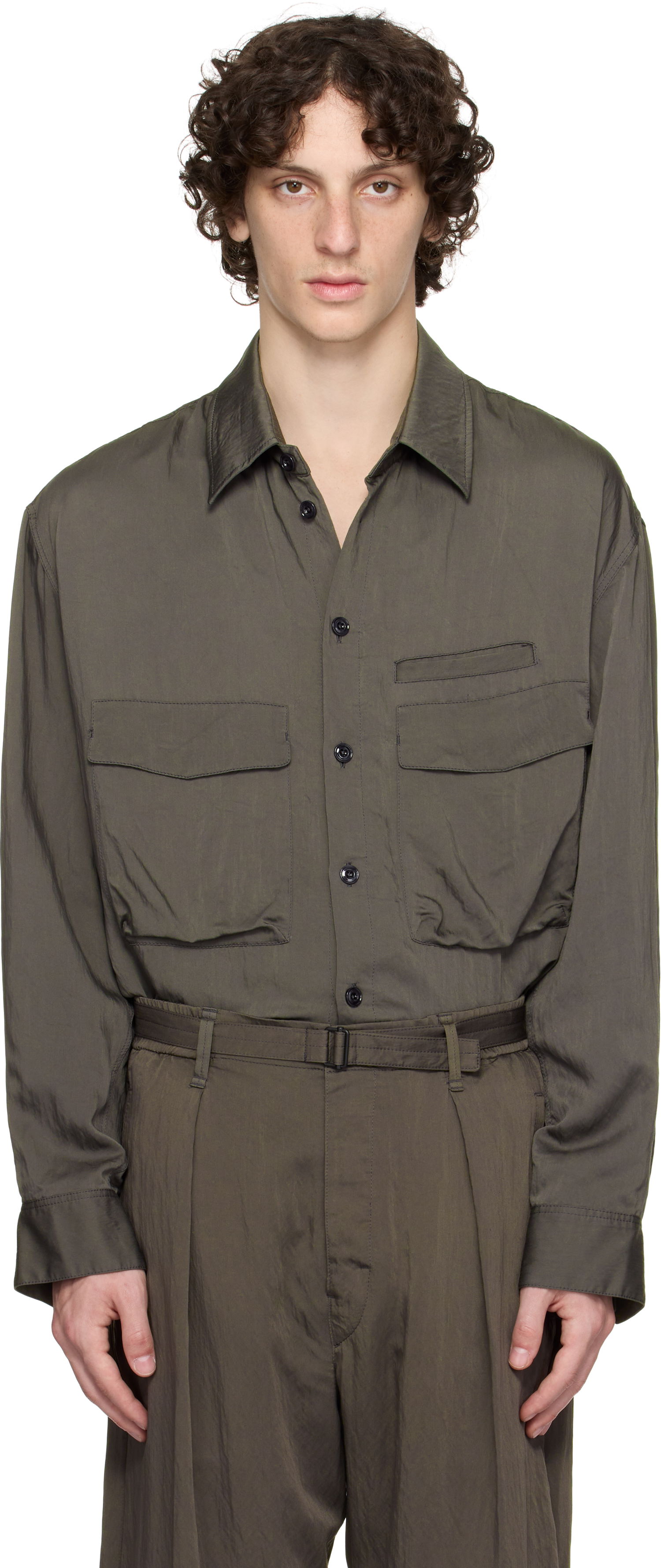 Риза LEMAIRE Lemaire Utility Shirt Зелено | OV1014 LF1388, 0