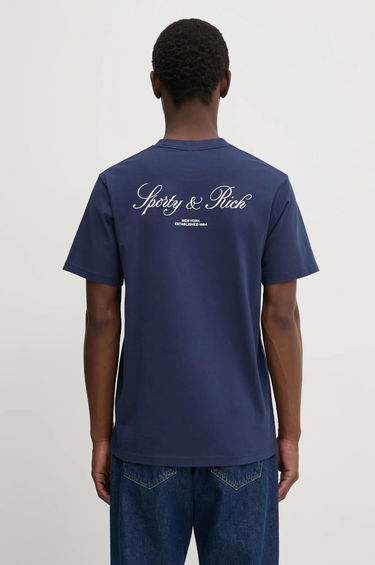 Тениска Sporty & Rich Sporty & Rich Vendome Resort T-Shirt Тъмно синьо | TO043511248BL32, 0