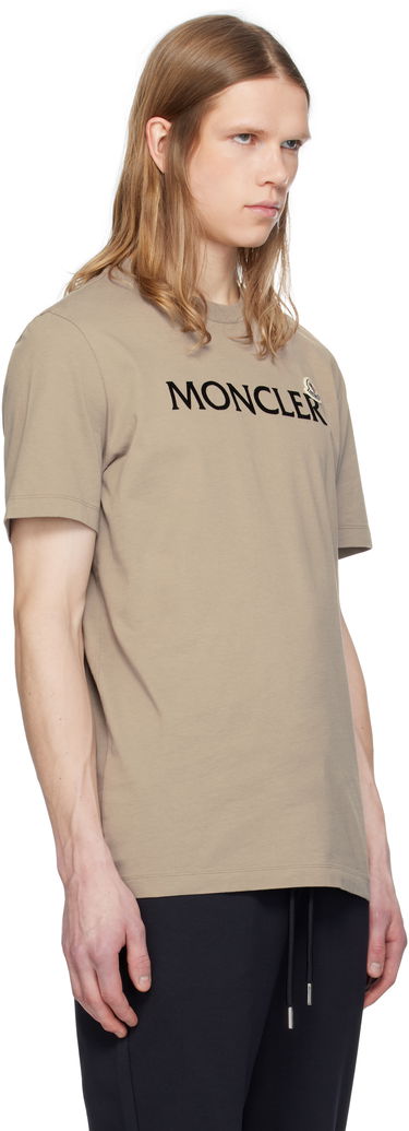 Тениска Moncler Moncler Flocked Logo Cotton T-Shirt Черно | K10918C000758390T, 4