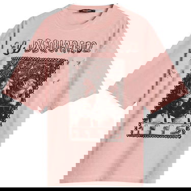 Тениска DSQUARED2 Dsquared2 Loose Fit Graphic T-Shirt Розово | S71GD1555-D20035-235, 1