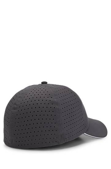 Шапка с козирка BOSS Taffeta cap with laser-cut dot pattern Сиво | 50533357, 1