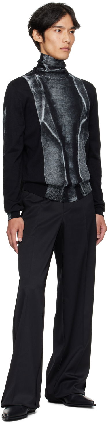 Пуловер Maison Margiela MM6 Maison Margiela Folded Print Turtleneck Sweater Черно | SH0HA0005 M13129, 3