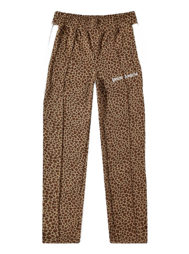 Спортни панталони Palm Angels Leopard Track Pant Кафяво | PMCJ001S22FAB0106103