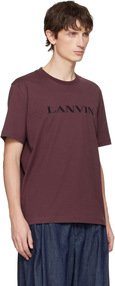 Тениска LANVIN Embroidered 'Lanvin' Cotton T-shirt Бургунди | RM-TS0012-J300-H25, 1