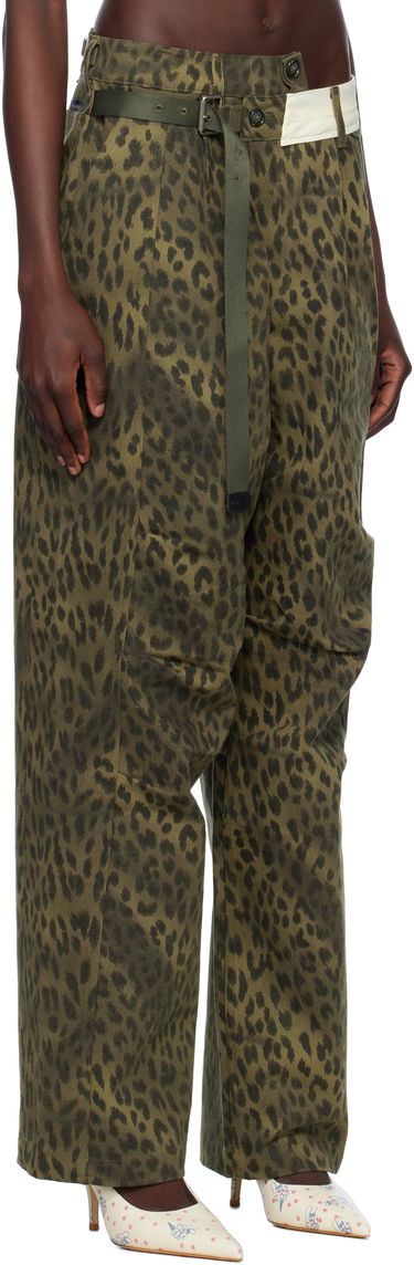 Дънки Andersson Bell Andersson Bell Leopard Cross-Over Wide Leg Jeans Зелено | apa803u, 4