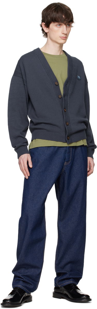 Пуловер MAISON KITSUNÉ Maison Kitsuné Bold Fox Head Patch Comfort Cardigan Сиво | OM00502KT1099, 3