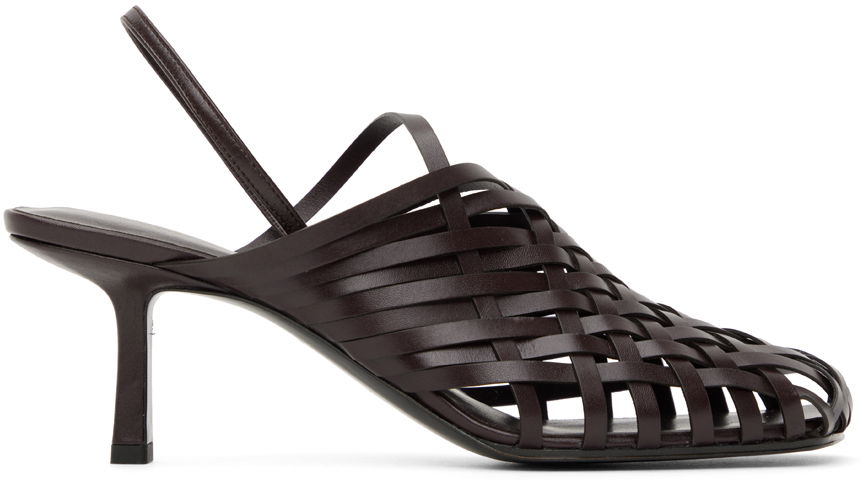 Кецове и обувки The Row The Row Woven Slingback Kitten Heels Кафяво | F1289-SVL74, 0