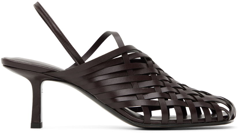 Кецове и обувки The Row The Row Woven Slingback Kitten Heels Кафяво | F1289-SVL74