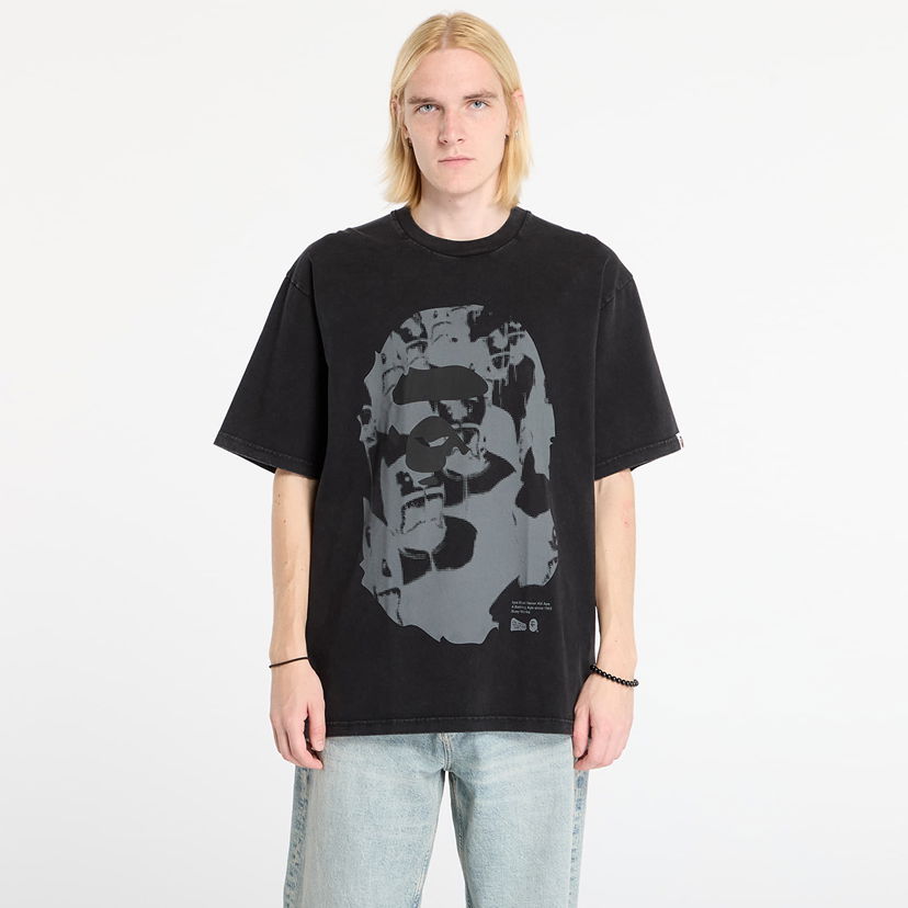 Тениска BAPE Ape Head Heavy Washed Relaxed Fit T-Shirt Черно | 001CSL801308MBLK