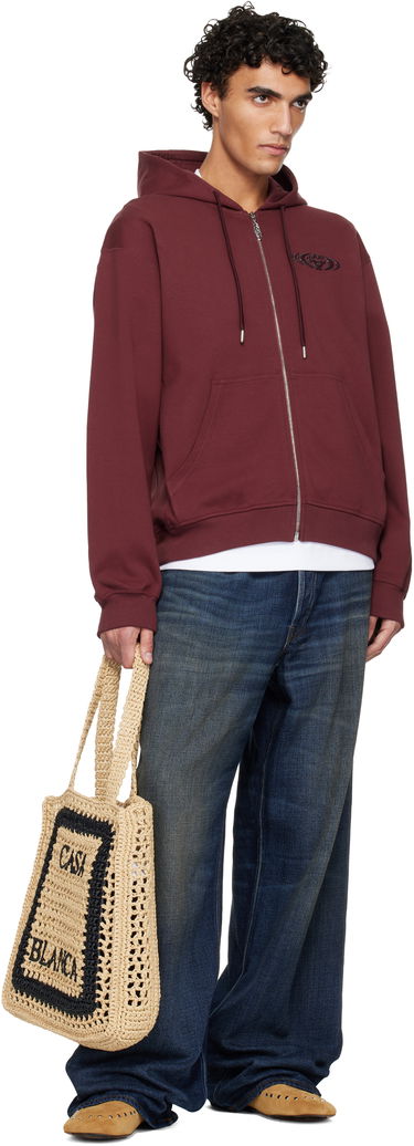 Суитчър Casablanca Pebble Logo Zip-Up Hoodie Бургунди | M-SP26-JTP-473-01, 3