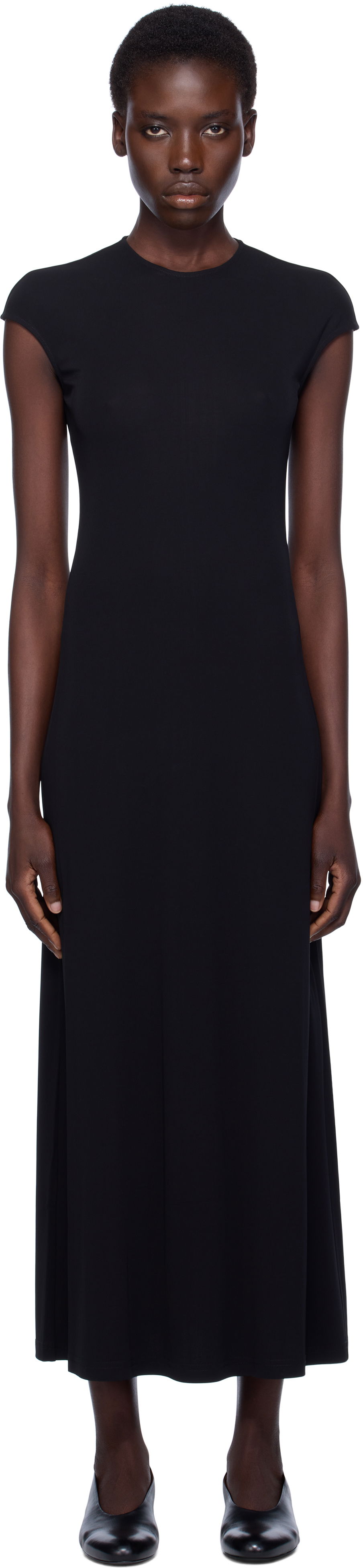 Pокля TOTEME TOTEME Everyday Midi Dress Черно | 252-WRD0188-FB0162, 0