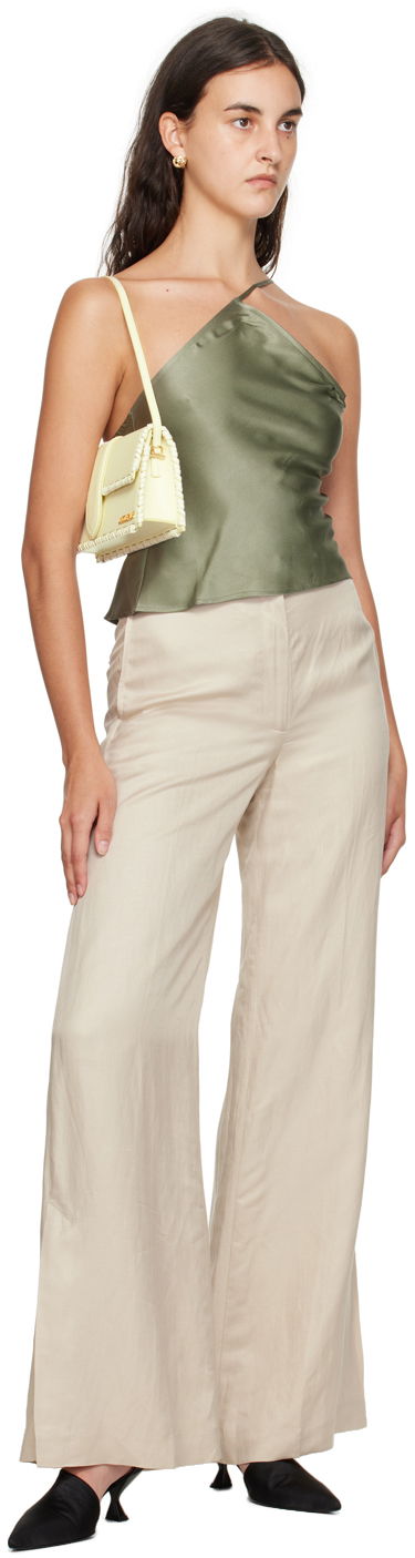 Панталони Anine Bing Lyra Off-White Wide-Leg Trousers Бежово | A-03-3275-139, 3