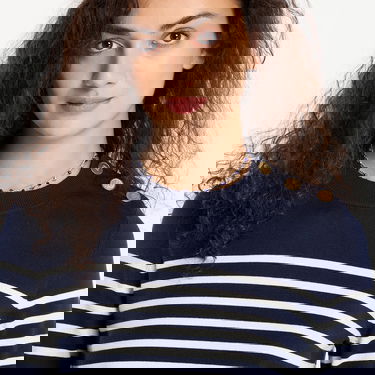 Пуловер Tommy Hilfiger Tommy Hilfiger Striped Crewneck Sweater with Gold Buttons Тъмно синьо | WW0WW47305-0FI, 4