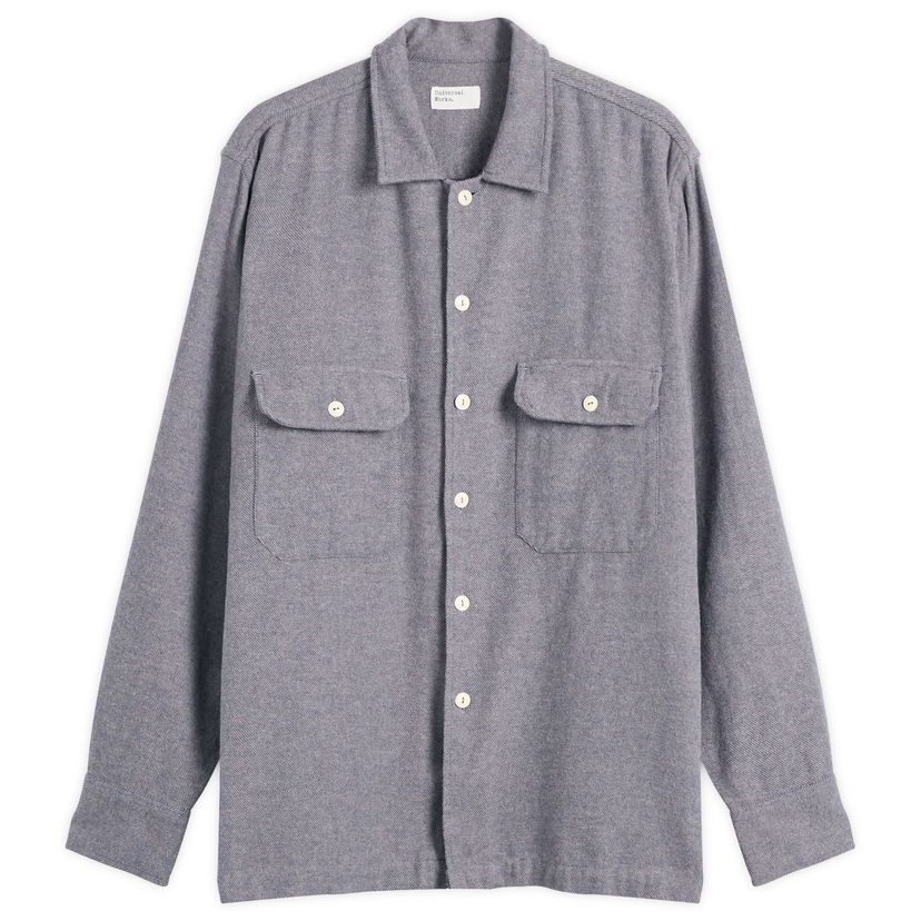 Риза Universal Works Universal Works Alaska Cotton Utility Shirt, Size Small Синьо | 33752-BLU