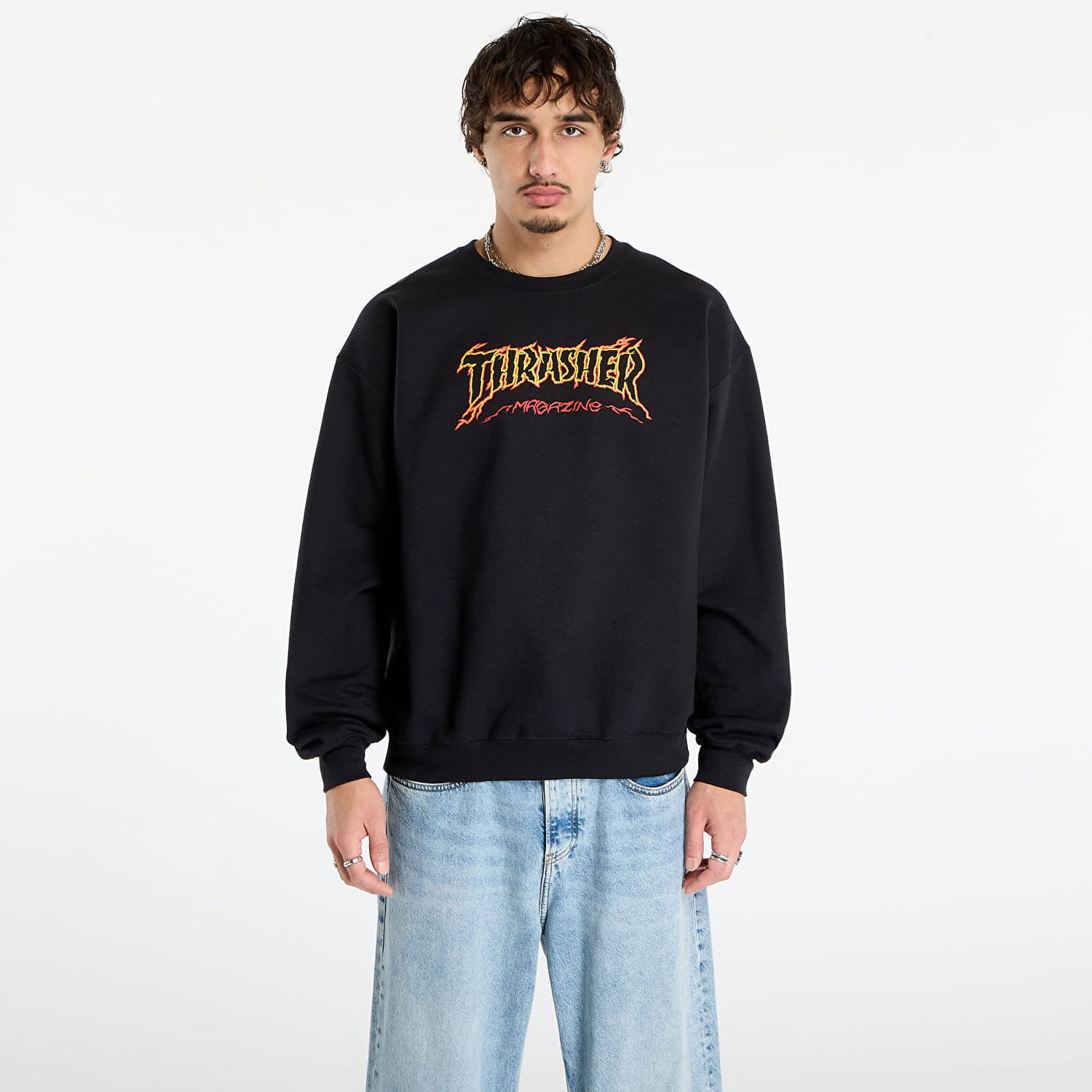 Суитчър Thrasher Thrasher Cracked by Exteenager Crewneck Черно | 145775, 0