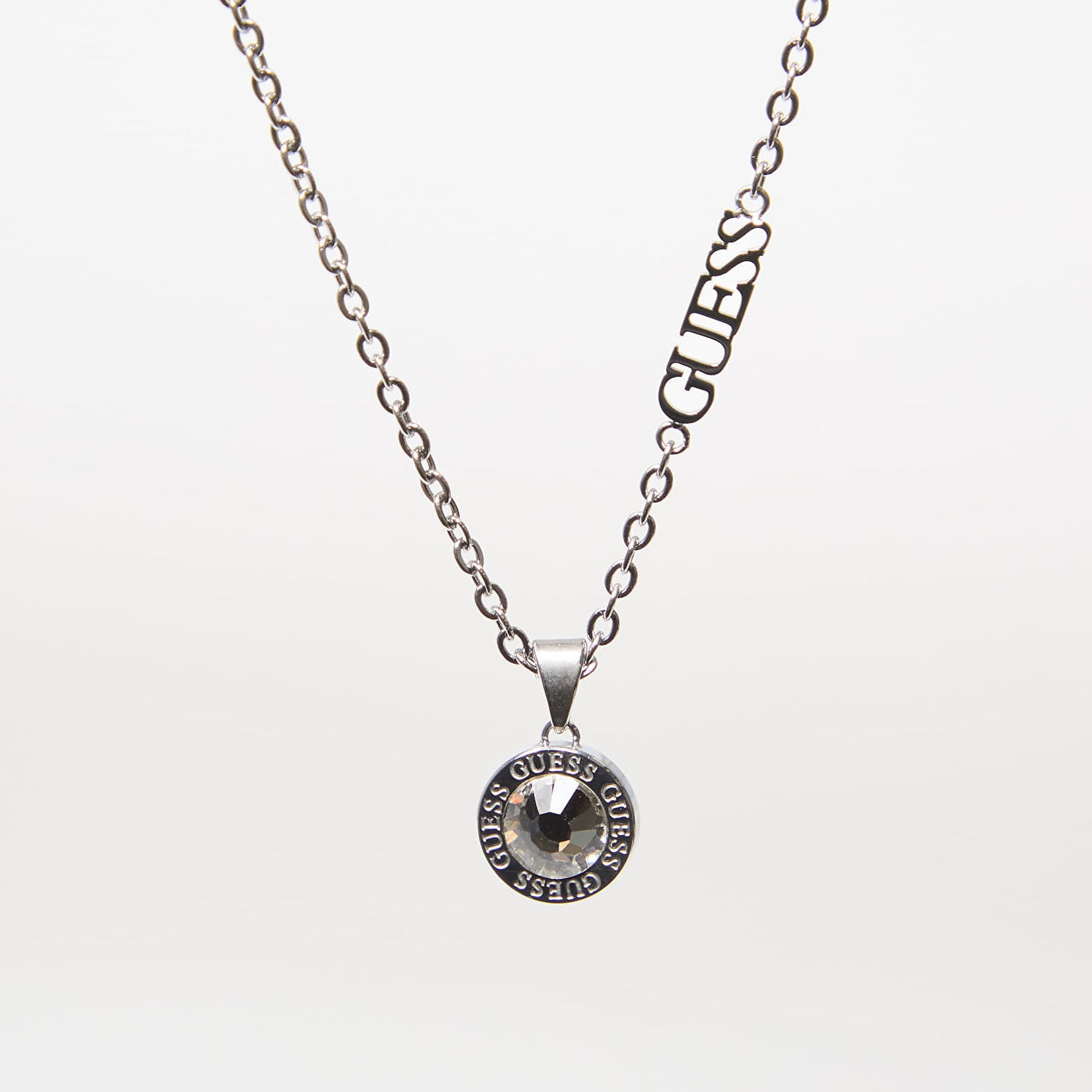 Колие GUESS Color My Day Necklace with Crystal Pendant and Logo Detail Металик | JUBN02245JWRH-SILVER, 1