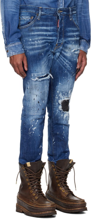 Дънки DSQUARED2 Dsquared2 Cool Guy Ripped Wash Jeans Синьо | S74LB1635_S30872, 1