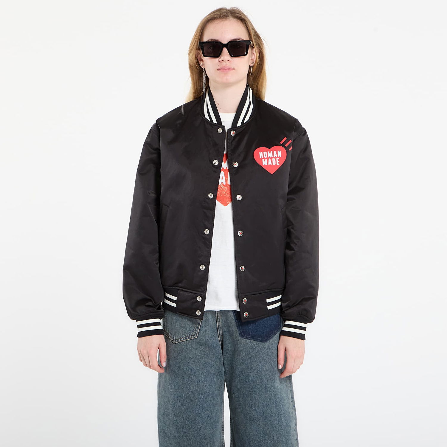 Яке бомбър Human Made HUMAN MADE Nylon Stadium Jacket Черно | HM30JK038BK, 1