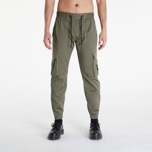 Skinny Washed Cargo Pants Green