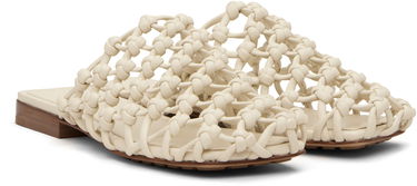 Кецове и обувки Bottega Veneta Bottega Veneta Supple Lambskin Flat Sandals Бяло | 827669 V3H60, 3
