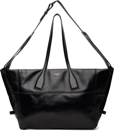 Голяма пазарска чанта Balmain Track Zips Calfskin Tote Bag Черно | FM0FI271LMTE, 0