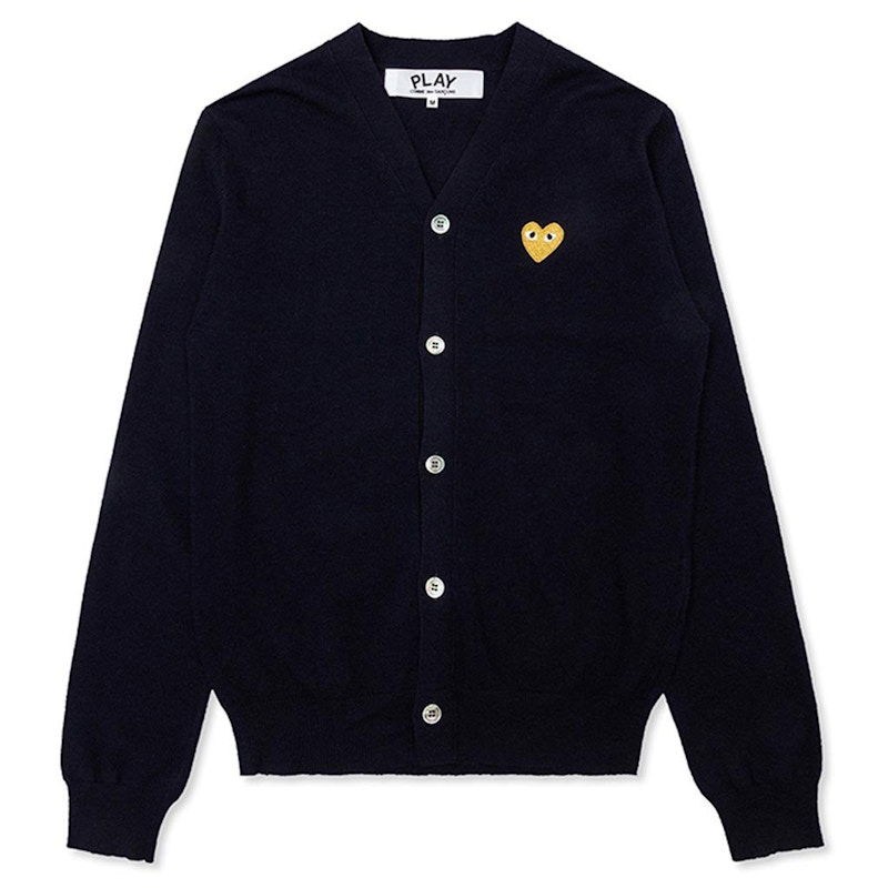 Пуловер Comme des Garçons Play Gold Heart Cardigan Синьо | AZ-N050-051-2