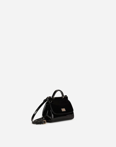 Дамска чанта Dolce & Gabbana Dolce & Gabbana Mini Sicily Patent Leather Bag Черно | EB0003A106780999, 1