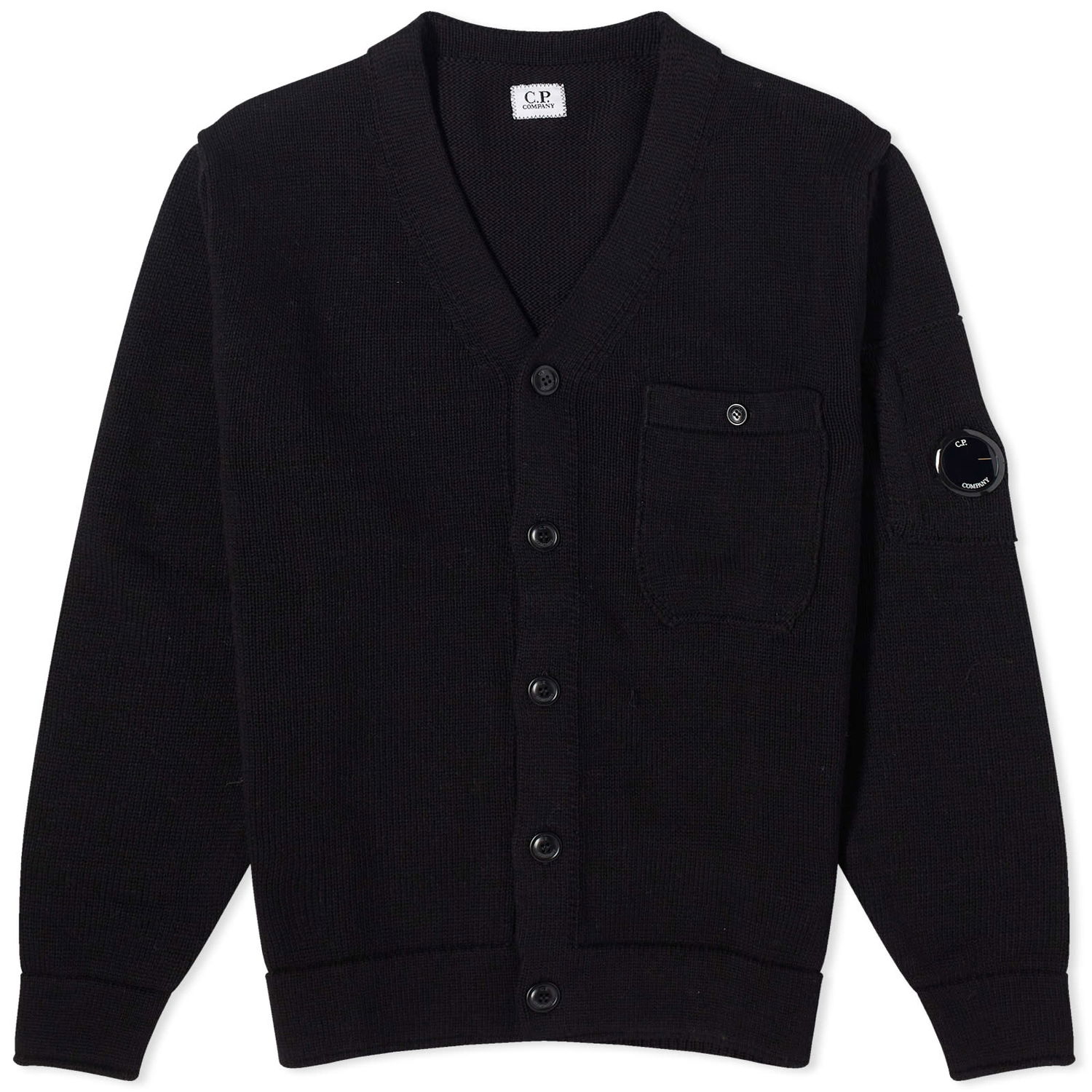 Пуловер C.P. Company Lens Knit Cardigan Черно | 16CMKN125A-006482A-999, 0