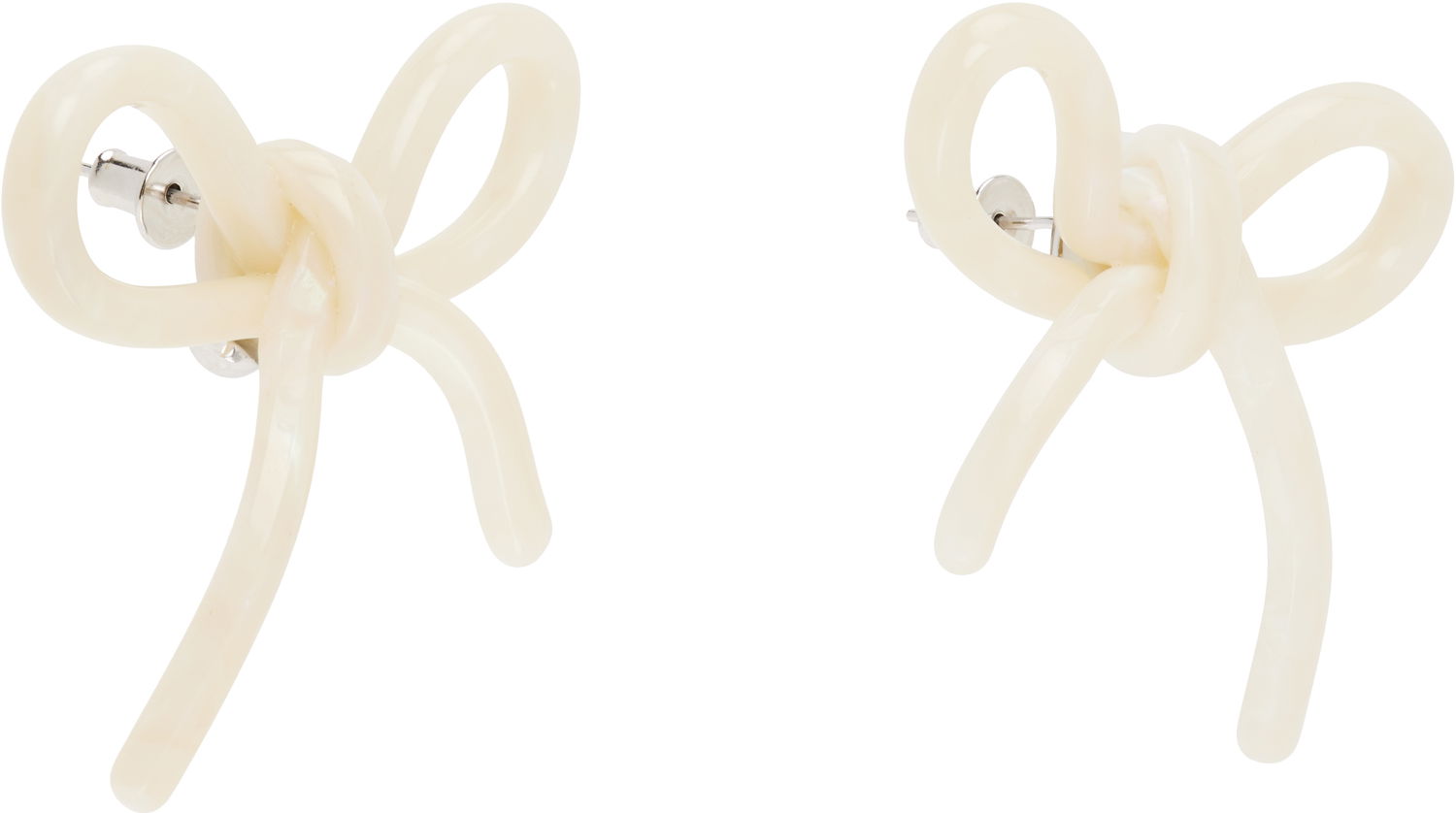 Обеци SHUSHU/TONG SHUSHU/TONG YVMIN Edition Bow Earrings Бяло | AW2020AC16 PLA001, 1